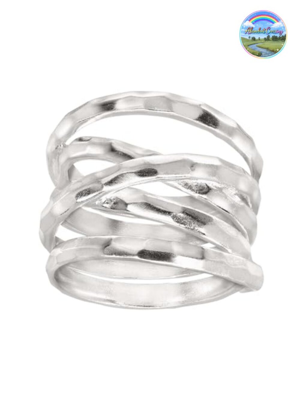 Silpada Wrapped Up Overlapping Textured Band Ring in Sterling Silver Size 7